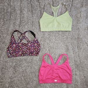 Size Small  Victorias Secret Sport VSX Cross Back Sports Bras X3 Racerback Pink
